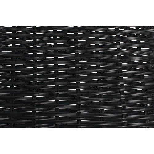 HUBERT Wicker Look Tapered Storage Basket, Rectangular Black - 7 1/2"L x 30"D x 1 1/2" to 8"H - color: Black, size: 7.5"Lx30"Dx1.5-8"H