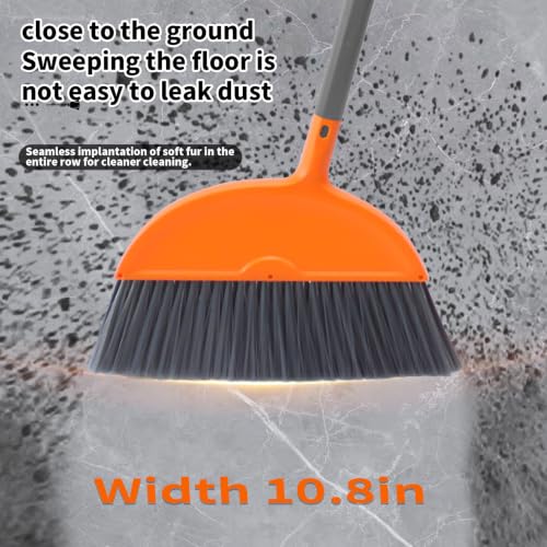 Lightweight Broom and Dust Pan Set, Adjustable Detachable Broom with Standing Dustpan, Collapsible Broom Dustpan Combo for Home Kitchen Cleaning