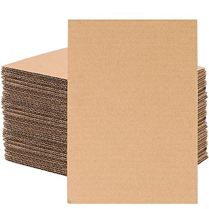 JAPCHET 100 Pack 5 x 7 Inch Brown Corrugated Cardboard Sheets, 1/8" Thick Flat Corrugated Cardboard Filler Insert Sheet Pads Squares Bulk, for Packing, Mailing, DIY Art Supplies - size: 5x7