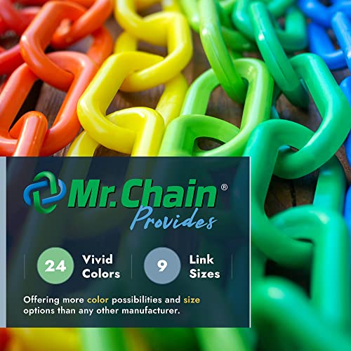 Mr. Chain Plastic Barrier Chain, Gold, 3/4 in Link, 50 ft Length (00009-50) - color: GOLD, size: 3/4 IN