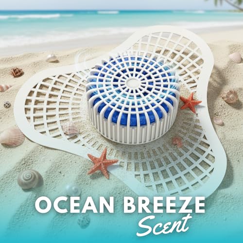 Tapix Urinal Screen Deodorizer (24 Pack) with Urinal Cakes Ocean Breeze Scent, Anti-Splash Urinal Deodorizer, Blue - style: 24 Pack