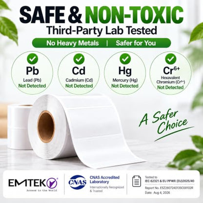 8 Rolls 4" x 4" Direct Thermal Labels 350 Labels/Roll