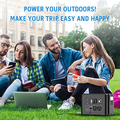 350W Portable Power Station, 260Wh Lithium Solar Generator for Camping - color: Black