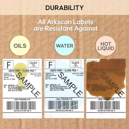 Arkscan SL500 Fan-Fold 4x6 Thermal Shipping Labels - 500 Labels/Pages per Stack, Fanfold Direct Thermal for Zebra, Rollo & Arkscan Printers