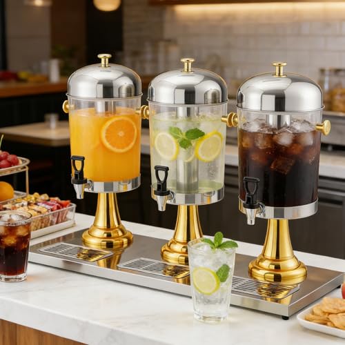 Garvee 6.6 Gallon Commercial Drink Dispenser with Ice Core, Gold - color: Gold, size: 6.6 Gallon