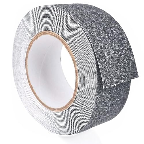 HAOT Anti Slip Traction Tape, 2" × 32.8 Feet Non Slip Safety Grip Tape 80 Grit Best Grip Friction Strong Abrasive Adhesive for Stairs, Indoor, Outdoor - Grey - color: Grey, size: 2" Width x 396" Long