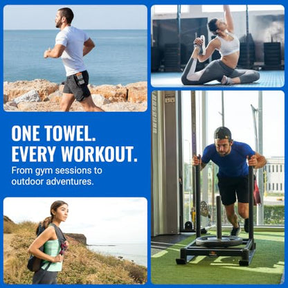 Acteon Gym Towels 5 Pack, Microfiber Quick-Dry Sweat Towels for Men & Women - color: Heather Grey, size: Pack of 5