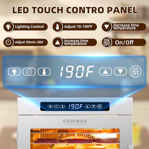 Meat Dehydrator for Jerky Maker 9 Trays 1000W Dryer Machine for Fruit Beef - size: 9trays