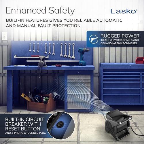 Lasko High Velocity Portable Pivoting Blower Fan - 15" - U15617 - Black