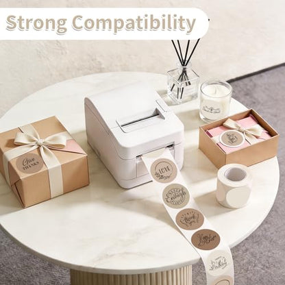 500 Labels/Roll 2" Gradient Brown Round Thermal Labels, Waterproof Circle Blank Thermal Sticker Compatible with Direct Thermal Label Printers for DIY Logo Designs, Thank You, Small Business - color: Brown Gradient, size: 2 Inch