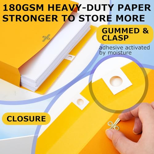 Motipuns 20 Pack 10×13 Inches Expandable up to 2 In Large Manila Envelopes - size: 10×13 Inches