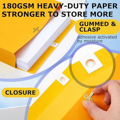 Motipuns 20 Pack 10×13 Inches Expandable up to 2 In Large Manila Envelopes - size: 10×13 Inches