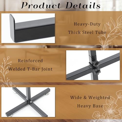 BreezeHug 44.5-46 Inch Adjustable Height Shopping Bag Rack Heavy Duty T-Shaped Grocery Bag Metal Holder for Retail Stores Large Tote Display Malls Vendor Boutique Trade - style: Double-layer Adjustable
