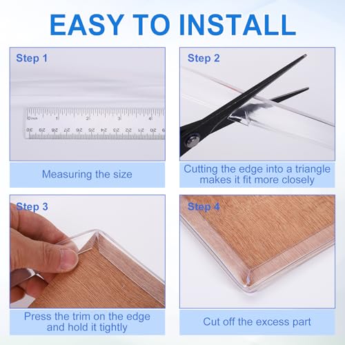 uxcell Clear Edge Trim 9.8Ft U Channel Edges Guards Fits 25/32"-13/16" - size: 9.8Ft x 1" x 9/16", Fits 25/32"-13/16"