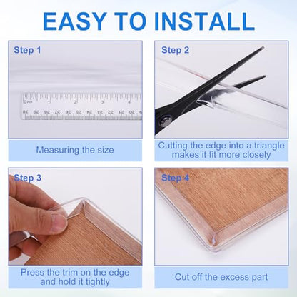 uxcell Clear Edge Trim 9.8Ft U Channel Edges Guards Fits 25/32"-13/16" - size: 9.8Ft x 1" x 9/16", Fits 25/32"-13/16"
