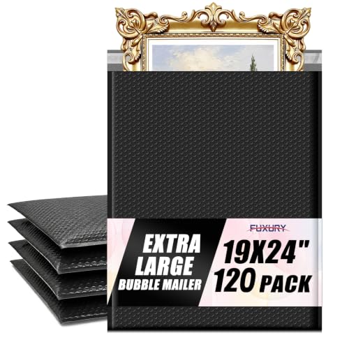 Fuxury Bubble Mailers 19x24" 120 Pack Black Large Padded Envelopes bulk - color: Black, size: 19x24" 120PC