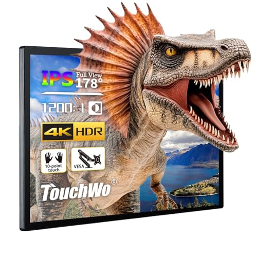 65 inch Capacitive Multi-Touch Screen Industrial Monitor, 16:9 Display 4K, Built-in Speakers, USB, VGA, DP & HD-MI Ports, Digital Signage Displays and Player for Advertising - size: 65-inch