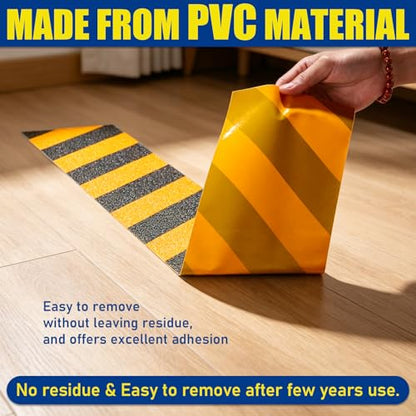 Anti Slip Tape, 6in x 16FT Non Skid Traction Tape, Black & Yellow