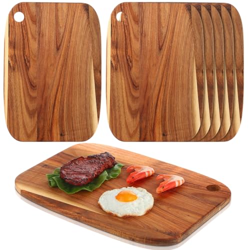 Roshtia 6 Pcs Wooden Cutting Boards 14x10'' Acacia Chopping Board, Cute - style: Cute