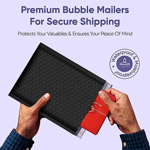 Black Bubble Mailers 6x10, Poly Padded Envelopes #0, 250 Pack Bulk - color: Black, size: 6"x10" / 250 Pack