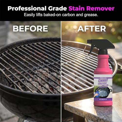 2026 Upgrade Fast Acting Heavy Duty Grill Degreaser Spray Set Multi Grill Cleaner Fast Clean Outdoor Solution for Grills Smoker BBQ Grates Oven Effortless Removes Grease Degreaser Smoky Stain (1PCS) - color: 1PCS