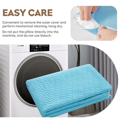 Small Shredded Memory Foam Pillow, Camping Pillow Travel Pillow - Compressible Medium Firm, Breathable Cover, Ideal Backpacking Hiking, Airplane and Car (Sky Blue, S) - color: Sky Blue, size: S-16 X 12 Inch