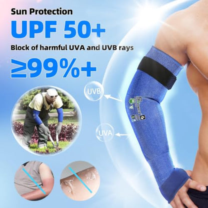 Schwer 10 Pairs 18in A6 Cut Resistant Arm Sleeves for Gardening, S902 - color: Blue, size: 18 In-10 Pairs