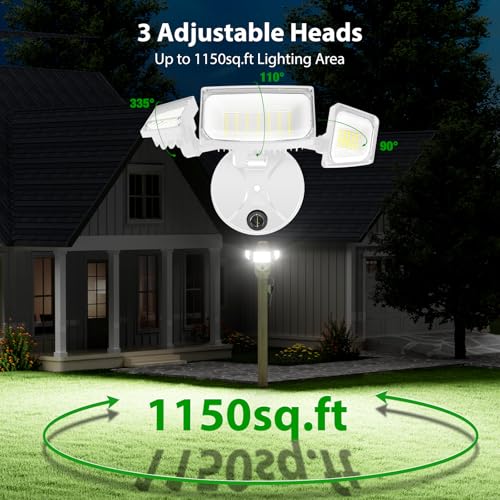 iMaihom Dusk to Dawn Outdoor Lighting, Plug in Flood Light, Remote, White - color: White
