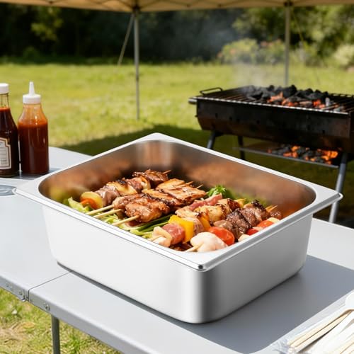 GOLDEN KEY 1/2 Half Size Hotel Pans, 6 Pack Hotel Pans Half Size 4 Inch Deep,12.8''L x 10.4''W Steam Table Pans Half Size for Home, Party, Hotel, Buffet - color: 1/2, size: 4" Deep