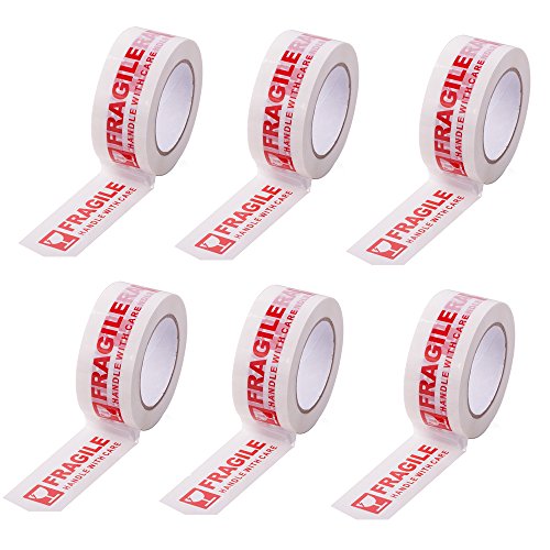 6Rolls Warning Fragile Tape Handle with Care 2Inx330Ft(110Yds) - color: 6Rolls