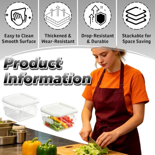 2 Pack 2QT Square Food Storage Containers with Lids, Clear, NSF - color: White, size: 2Qt-2 Pack