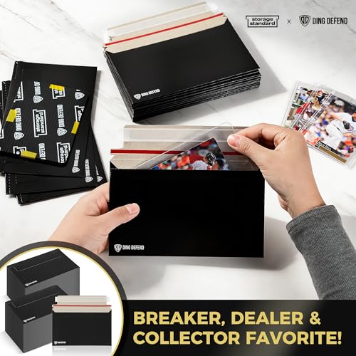 Card Shipping Envelopes 110 Pack - 7 x 4.35 Inches Trading Cards Self-Adhesive Black Mailers, Perfect Fit for Ding Defend Protectors Semi-Rigid Sleeves & Toploaders - Hobby Mailing Supplies