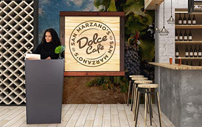 Displays2go Podium Stand, Gray - color: Gray