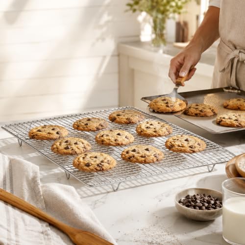 Mrs. Anderson's Baking Professional Cooling Rack, Heavy Duty Steel, Fits Half Sheet Pans, 16.5 x 11.875 x 0.625-Inches - size: Half Sheet -11.75 x 16.5-Inch