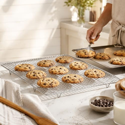 Mrs. Anderson's Baking Professional Cooling Rack, Heavy Duty Steel, Fits Half Sheet Pans, 16.5 x 11.875 x 0.625-Inches - size: Half Sheet -11.75 x 16.5-Inch