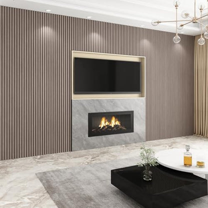 Slat Wall Panel 8-Pack, 108’’x6.1’’, Smoky Oak - size: 108’’x6.1’’-Smoky Oak
