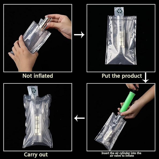 Miupoo Packaging Air Bags,Clear Plastic Inflatable Air Packaging Protector Bag with Free Pump Cushion,Air Cushion Blocking Packaging Bag,16x16Inchesx100Pieces - size: 16x16Inchesx100P