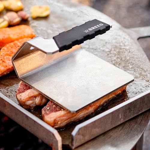 Breeo Griddle Press 2.6 lbs - Heavy-Duty Stainless Steel Smash Burger Press