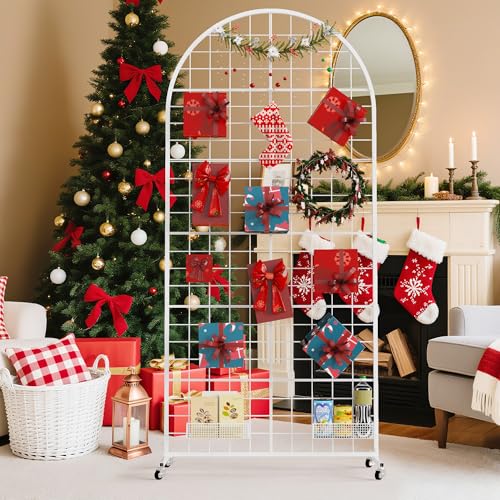 VGMiu Grid Wall Panel 2.6' x 5.8' FT Metal Grid Display Stand 1PCS White - color: White, size: 5.8 ft