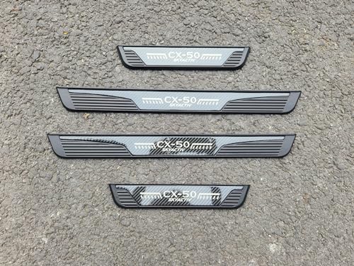 Carbon Fiber Door Sill Protector for Mazda CX-50 CX50 2023 2024, Door Entry Guard Scuff Plate Trim Cover Accessories, Auto Interior Accessory Kick Panels 4pcs set