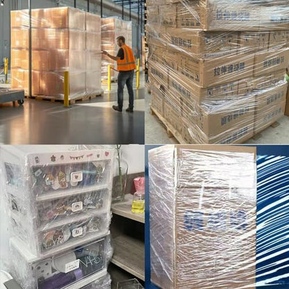CHUANGSEED Stretch Film 12 in x 1000 ft Moving Wrapping Plastic Shrink Film Strength Stretch 80 Gauge Durable Industrial Strength,Clear,4 Pack - color: Clear, size: 4 PACK