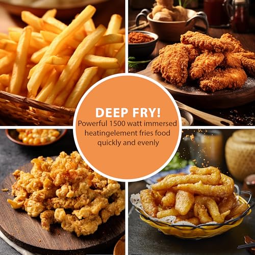 SUSTEAS Deep Fryer, 2 Baskets Electric Oil Fryer with 5.4QT/6L, 3000W - size: 6.0L