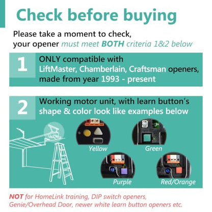 Solidremote Keychain Garage Door Opener Remote, Compatible with Chamberlain, LiftMaster, and Craftsman Openers, 371LM 373LM 971LM 973LM, 2 Pack - style: Keychain Type 1