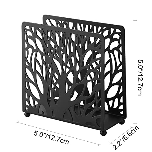 Farmhouse Black Napkin Holder for Tabletop Decor and Kitchen, Metal Table Napkin Holder Stand for Home Restaurant Picnic Party - color: Black