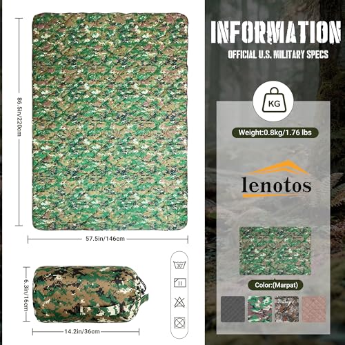 Lenotos Woobie Blanket, Thermal Insulated Military Poncho Liner, Water-Resistant, Portable, Insulation, for Hiking, Survival with Compression Carry Bag (Marpat) - color: Marpat