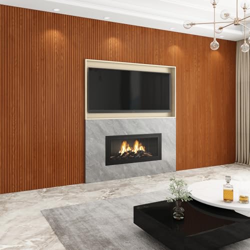 Slat Wall Panel 8-Pack, 108’’x6.3’’, Teak - size: 108’’x6.3’’-Teak