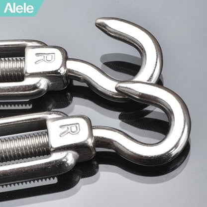 8Pcs M6 Turnbuckle,Alele Screw Hook to Eye Open Body Draw-in Bolt Stainless Steel Adjustable Wire Rope Tensioner - size: M6 Turnbuckle
