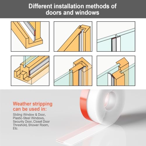 Silicone Weather Stripping Door Seal, 2 in x 20 ft, Self Adhesive - color: Clear, size: 2 Inch x 20 Feet