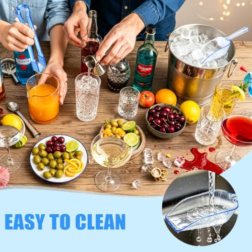 12 Pcs Plastic Ice Tongs and Scoops, Candy Scoops for Buffet, Blue - color: Blue