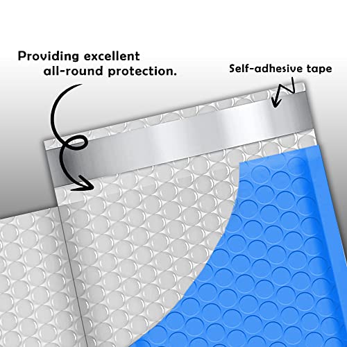Yens Blue Poly Bubble Mailers 6x10 25 Pack Usable 6x9 - color: Blue, size: 6" x 10"